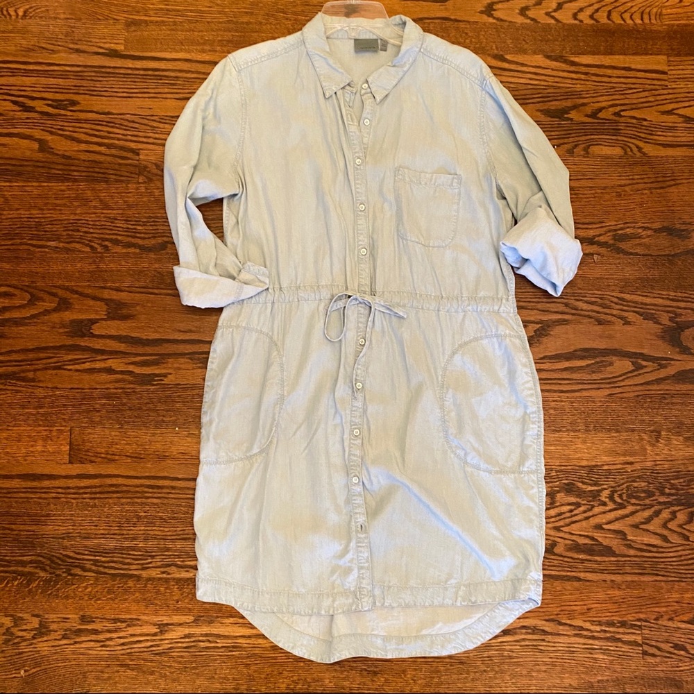 Athleta like-new drawstring chambray dress. Size L